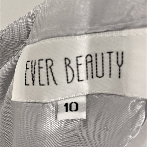 Elegant Pale Blue Satin evening gown with bolero top Size 10 - Picture 4 of 6